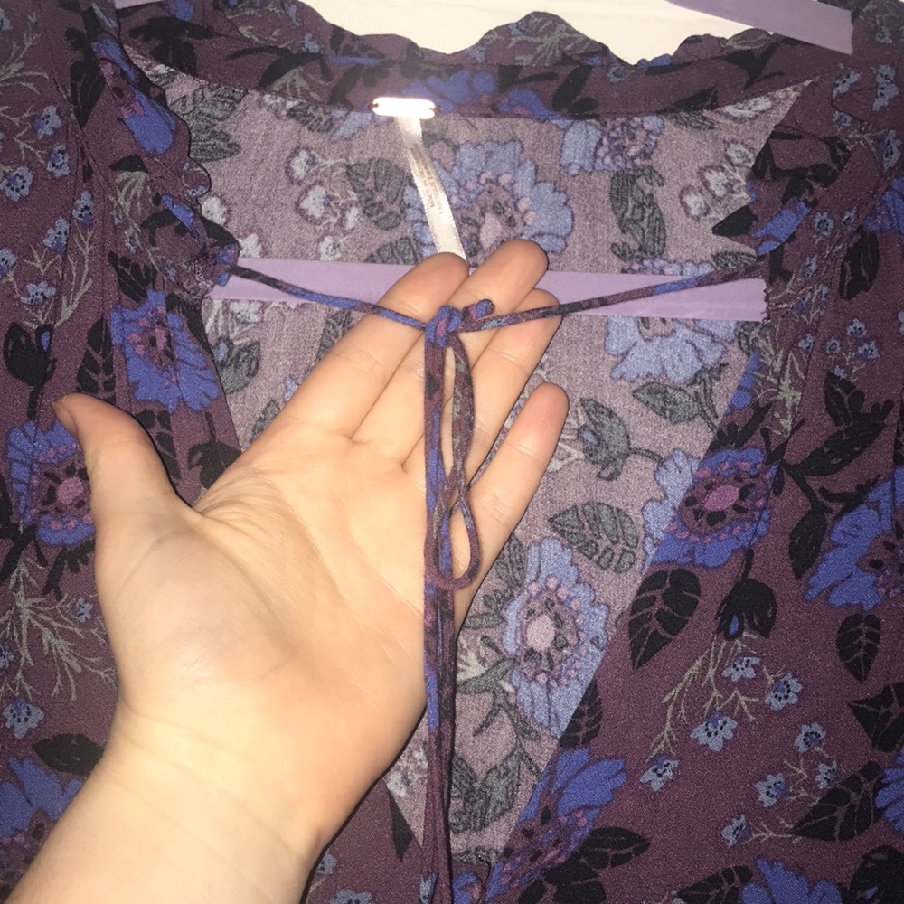 Button down purple & blue Free People Dress - Picture 5 of 6